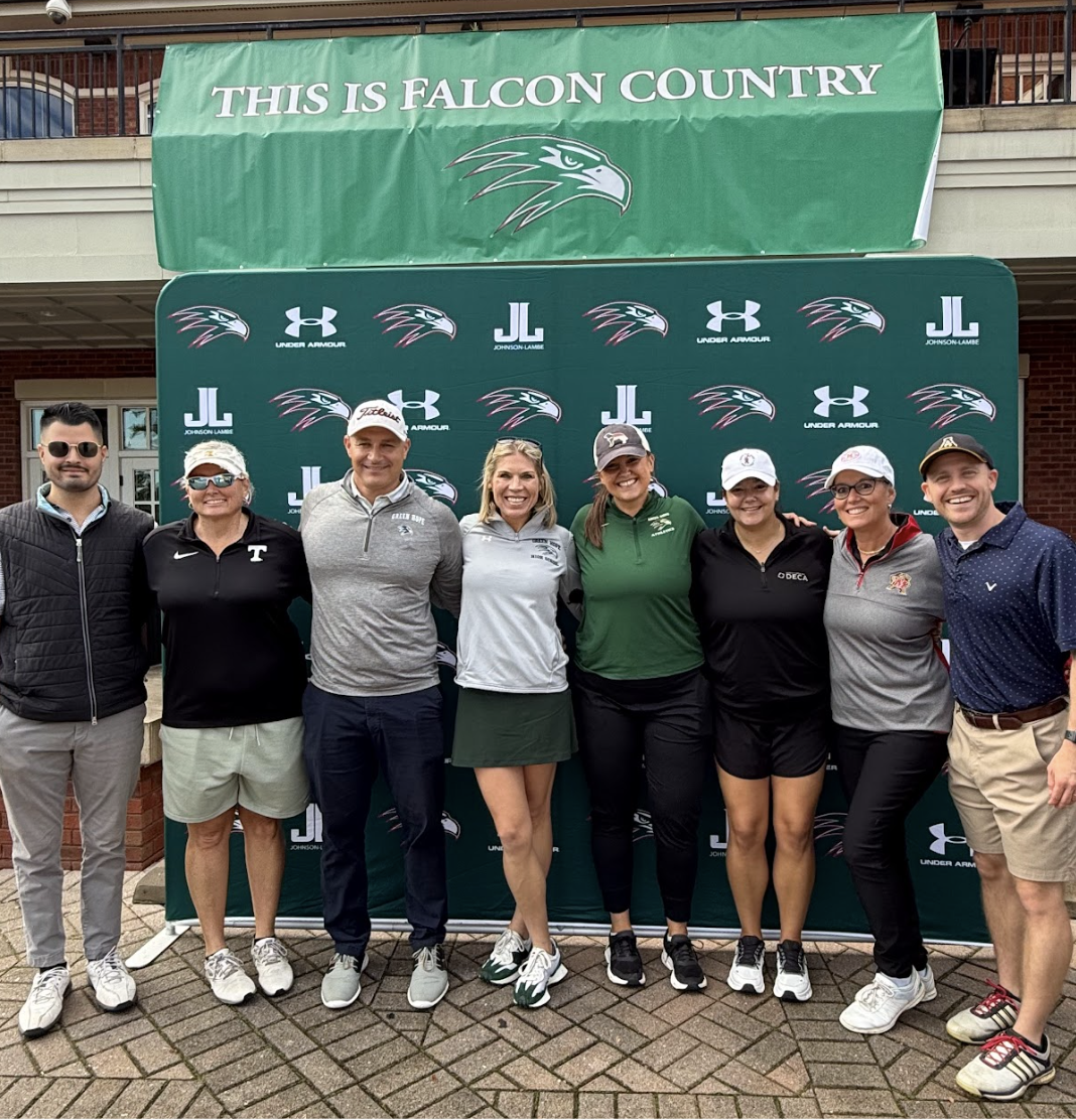 Participants in the golf tournament pose for a group photo. Photo used with permission from Anita McClernon.